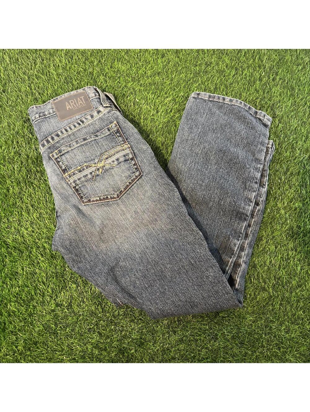 Ariat Denim Straight Leg Jeans 32x30 Dark Wash Western Topstitching 29x28